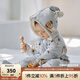 OAK FAMILY秋冬新品寶寶夾棉連體衣新生嬰幼兒連帽保暖全棉爬服嬰兒衣服 狗狗派對 80cm