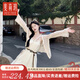 斐莉玥2025春夏新款沙灘連衣裙長(cháng)裙飄逸波西米亞裙子內蒙古大草原旅行 無(wú)腰帶杏色開(kāi)衫+白色吊帶裙 S (80-100斤)