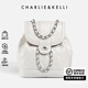 CHARLIE&KELLI CK品牌包包女包2025新款女士背包小香風(fēng)鏈條雙肩包學(xué)生開(kāi)學(xué)書(shū)包 米白色