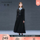 三彩大碼女裝2025冬季新款假兩件連衣裙襯衫領(lǐng)長(cháng)袖高腰A字胖MM