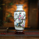 收藏天下景德鎮陶瓷器仿古粉彩花瓶客廳擺件酒柜玄關(guān)博古架電視柜瓷瓶擺設 九子攀桃松子瓶【單瓶】+底座37cm