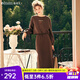 Olrain 歐芮兒法式時(shí)尚套裝女裝秋冬新款休閑圓領(lǐng)衛衣半身裙兩件套 咖啡色 M