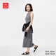 優(yōu)衣庫女裝針織Bra連衣裙無(wú)袖裙子氣質(zhì)收腰25秋冬新款480636 08 深灰色 XL /165/92
