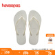 havaianas明星同款Slim細(xì)帶夾腳女人字拖平底海邊沙灘夏情侶拖鞋七夕 0001-本白色 37-38 巴西碼