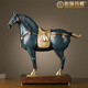 伯莎丹頓（BERTHA DENTON）全銅唐朝唐馬擺件玄關(guān)客廳家居飾品辦公室桌面喬遷開(kāi)業(yè)禮品送朋友 60*26*58.5CM+黑胡桃底座