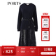 PORTS寶姿女裝連衣裙春季時尚星夜藍(lán)蕾絲拼接衛(wèi)衣裙SM8N008RCD014 星際藍(lán)-1 L (8)