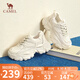 駱駝（CAMEL）老爹鞋女運動拼接鞋面厚底休閑鞋 L24S283622 杏色（四季款） 37