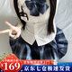 蘿美醬jk制服原創(chuàng  )純欲風(fēng)夏季辣妹性感套裝學(xué)院風(fēng)女超短JK百褶裙收腰顯瘦 短袖純欲襯衫+銀河42cm+結胸牌 M 【建議95-105斤】