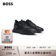 BOSS博斯【禮物】男士品牌標(biāo)識(shí)裝飾混合材質(zhì)運(yùn)動(dòng)鞋JONAH 007-黑色 40