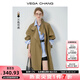 VEGA CHANG中長款風(fēng)衣女2025新款秋季高支精紡棉立體松弛感外套 卡其色 S
