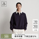 Marc O'Polo/MOP 2025初秋新款潮流撞色POLO領長袖套頭衛(wèi)衣女春秋休閑風上衣 藏青899 S