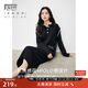對白法式POLO領(lǐng)黑色針織連衣裙女秋冬2025新款撞色繡花高級感裙子 靜謐黑 L