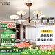 鹿家良品（LUUGAA）香檳客廳吊燈大燈護(hù)眼中古風(fēng)輕奢高級大廳餐廳臥室燈護(hù)眼中山燈具 【薦】全光譜6頭三色光108W香檳色