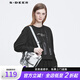 S.DEER圣迪奧女裝上衣時(shí)尚圓領(lǐng)撞色字母寬松黑色衛(wèi)衣S22182201 黑色/91 M 165