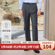 浪登秋季商務(wù)西褲男中年雙褶西服褲子寬松直筒正裝褲男士西裝褲 中灰色 32 (2.46尺)82cm