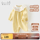戴維貝拉（DAVE＆BELLA）滿(mǎn)月女寶寶衣服嬰兒爬服幼童連體衣秋季新款幼兒睡衣小童包屁衣 黃色格【現貨】 80cm （建議身高73-80cm）