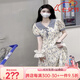 尚然樂(lè)（SHANGRANLE）初戀小白裙清純學(xué)生黨法式溫柔風(fēng)娃娃領(lǐng)碎花雪紡連衣裙女夏季收腰 花色 茶歇/法式/復(fù)古/桔梗/茶里 S 獨(dú)特別致驚艷絕美漂亮裙子