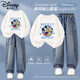 迪士尼童裝寬松顯瘦兒童衛衣套裝2025春秋新款潮酷帥氣男童牛仔褲褲子