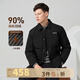 與狼共舞【154G重磅】羽絨服男科技鎖溫翻領(lǐng)襯衫式25冬季肌理保暖厚外套 黑色 170/M/123.1G