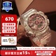 卡西歐（CASIO）手表G-SHOCK GIRLS透明系列女表 時(shí)尚運動(dòng)防水手表地球儀特殊表盒 GMA-S110SR-7A手鐲禮盒版