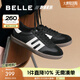 百麗（Belle）拼色德訓(xùn)鞋女商場(chǎng)同款平跟休閑板鞋C1H1DCM4 黑色 35 (225mm)
