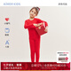 Aimer kids兒童保暖內(nèi)衣A類吸濕發(fā)熱男女孩套裝AK374A851 中性圓領(lǐng)-紅色AK374A854 160
