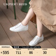 ECCO愛(ài)步女鞋板鞋 簡(jiǎn)約百搭真皮休閑鞋小白鞋 柔酷2號206503海外直郵 01007 36