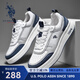 美國(guó)馬球協(xié)會(huì)（U.S.POLO ASSN.）休閑男鞋經(jīng)典板鞋男2025夏季新款厚底增高透氣百搭高端男士休閑鞋 白藍(lán). 41 (255mm) -