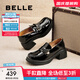 百麗（Belle）舒適樂(lè )福鞋女2025春新商場(chǎng)同款通勤百搭鞋D7E1DAA5 黑色-跟高6CM 36 (230mm)