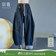 日著(zhù)趣月亮九分牛仔褲女士2025年新款夏季設計感時(shí)尚寬松輕薄褲子 水影藍 XL