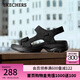 斯凱奇（Skechers）涼鞋女厚底休閑運動沙灘涼拖鞋女透氣防滑戶外涼鞋163542 全黑色/BBK 37