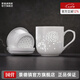 景德鎮(zhèn)官方陶瓷茶杯茶水分離辦公杯玲瓏杯帶蓋過濾杯泡茶馬克杯七夕禮物 前程似錦辦公杯