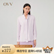 OVV2023秋冬新款女裝23MM重磅真絲優(yōu)雅飄帶長(zhǎng)袖休閑襯衫 粉紅（凈色）A1 S