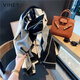 viney圍巾女冬季2025新款大披肩加厚保暖圍脖媽媽圍巾生日禮物送女友 黑米拼色-高端禮盒裝