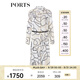 PORTS寶姿春夏新品女裝長袖長連衣裙LM8D192MPT018 米白色印花 L (8)