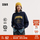 森馬（Semir）[商場(chǎng)同款]女oversize發(fā)熱抗菌2024冬季繡花抓絨上衣101724116004