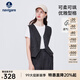 Navigare意大利小帆船V領(lǐng)馬甲女春秋季無(wú)袖開(kāi)衫百搭休閑通勤百搭背心外套 暗巖灰 M