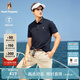 Hush Puppies【涼感冰皮】暇步士男裝2025夏季百搭舒爽涼感短袖polo衫 墨藍色 2XL