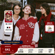 Teenie Weenie小熊春季學(xué)院風(fēng)休閑紅色棒球服保暖棉服棉襖外套女裝 紅色 M (165)