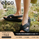 愛步（ECCO）涼鞋女 夏季軟底泡芙鞋交叉帶厚底拖鞋外穿 科摩206653 黑色20665301001 39