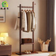 棲音閣實(shí)木掛衣架落地臥室家用衣帽架中式房間小型簡(jiǎn)易床邊掛衣服的架子