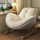 萊美匯大號企鵝搖搖椅升級底座貓抓皮超軟午睡躺椅陽(yáng)臺休閑單懶人沙發(fā)椅 金典灰拼雅白色 科技布底座+絨布坐包