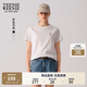 Teenie Weenie小熊2025年白色t恤新款夏季基礎圓領(lǐng)棉短袖上衣女裝 象牙白 M 165