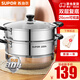 蘇泊爾（SUPOR）304不銹鋼蒸鍋雙層加厚復底湯鍋帶蒸籠燃氣電磁爐通用 【雙層加厚】旗艦款 26cm