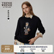 Teenie Weenie小熊衛(wèi)衣女春季學(xué)院風大熊刺繡圓領(lǐng)衛(wèi)衣上衣女 黑色 M (165)