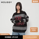 moussy 新品日系少年感撞色條紋針織衫毛衣028HAZ70-0931 020黑色 均碼 00020/F