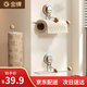 金牌廚柜吸盤(pán)廚房紙巾架免打孔廚柜用紙掛架抽紙卷紙架懶人抹布架保鮮膜架 原木色-廚房吸盤(pán)紙巾架