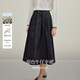 茵曼百搭高腰牛仔半身裙2025秋女裝新款顯瘦a字長(cháng)裙 深牛仔藍 S