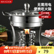 美廚（maxcook）304不銹鋼火鍋 酒精爐小火鍋干鍋固液體通用配火鍋勺18cm MCT3096