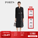 PORTS寶姿女裝2024早秋新款簡約時尚印花經(jīng)典撞色拼接收 黑色 XL (10)